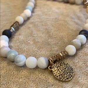 Etched Stone necklace with matte finish necklace